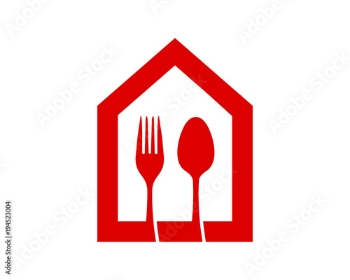 red cutlery fork spoon home house silhouette residence