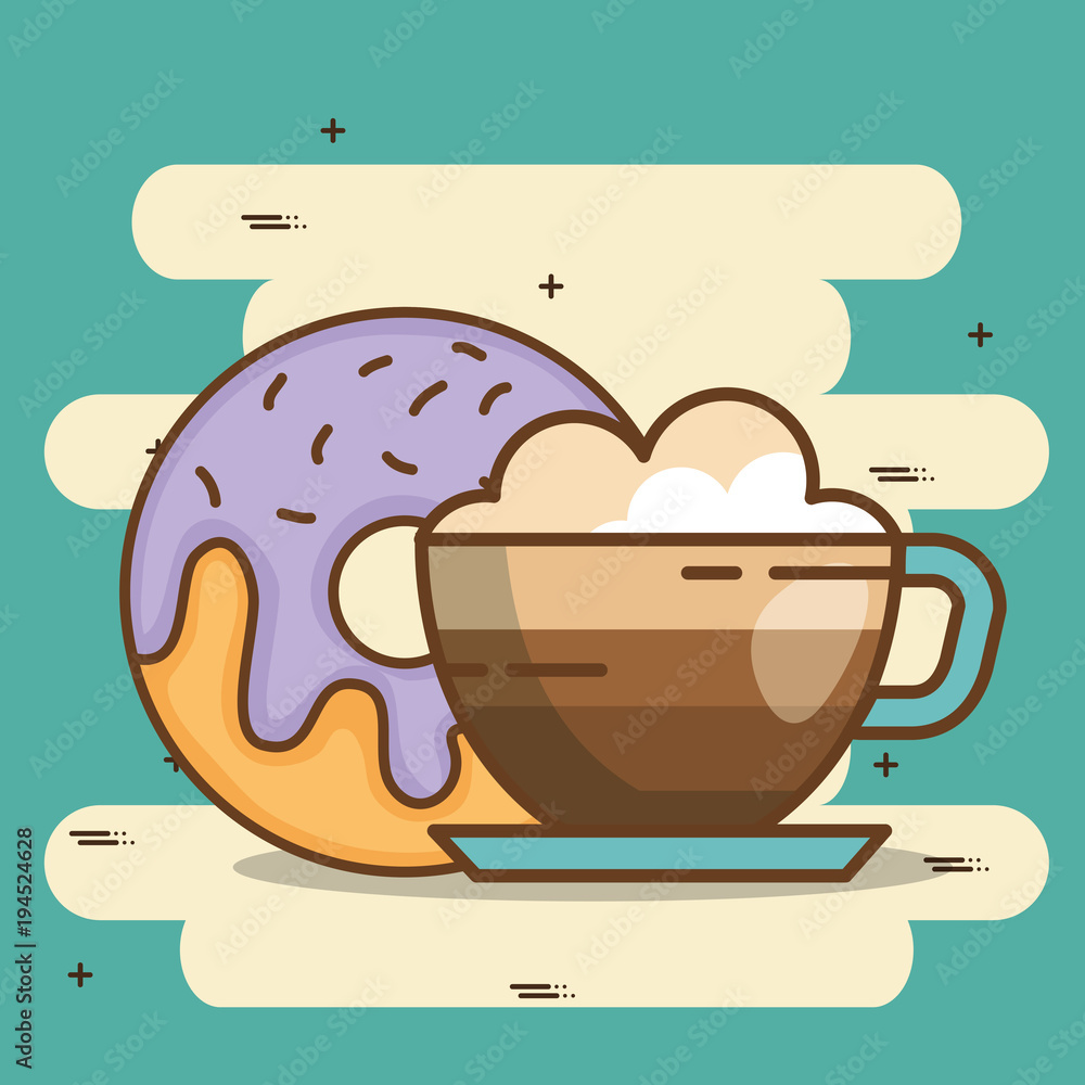 delicious coffee time elements vector illustration design delicious coffee time elements vector illustration design