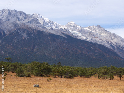 A Stunning view of Jade Dragon Snow Mountain in Lijiang Yunnan Province. Travel in China in 2012, November 18th