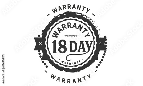 18 days warranty icon vintage rubber stamp guarantee