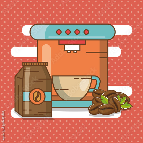 delicious coffee time elements vector illustration design