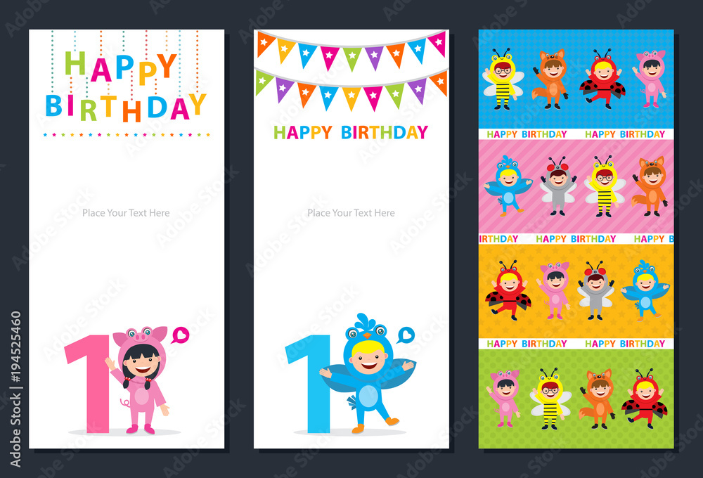Fototapeta premium happy birthday card template
