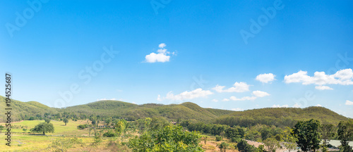 Panorama landscape view of mountain agent blue sky