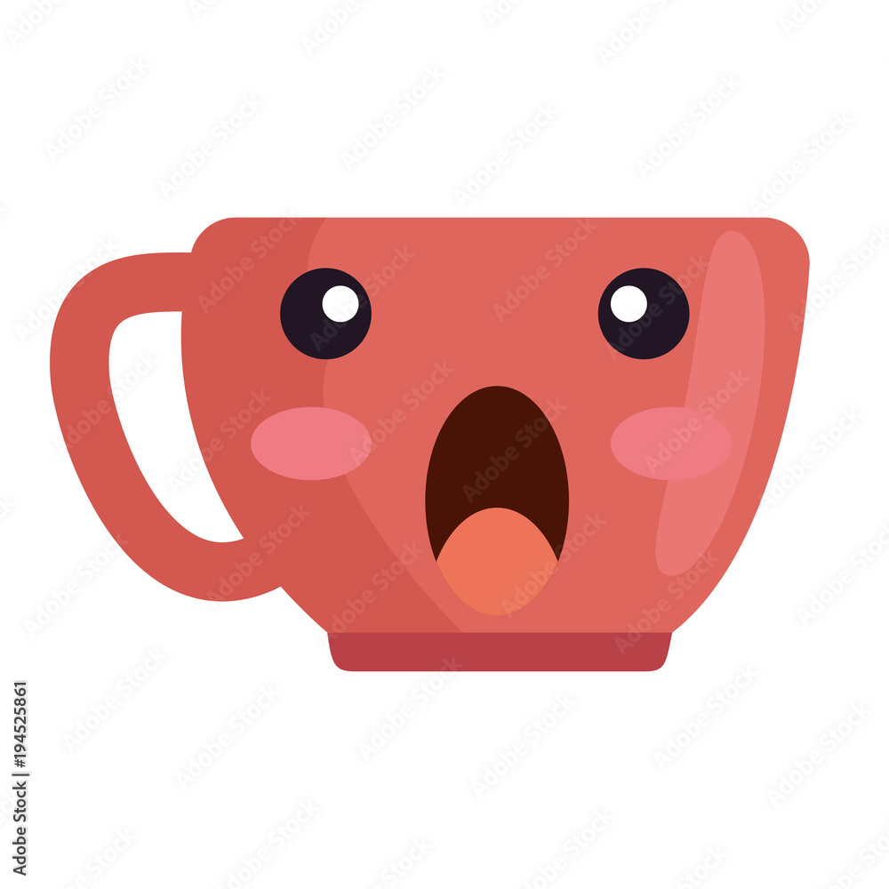 cup with one handle terrified kawaii character vector illustration design cup with one handle terrified kawaii character vector illustration design