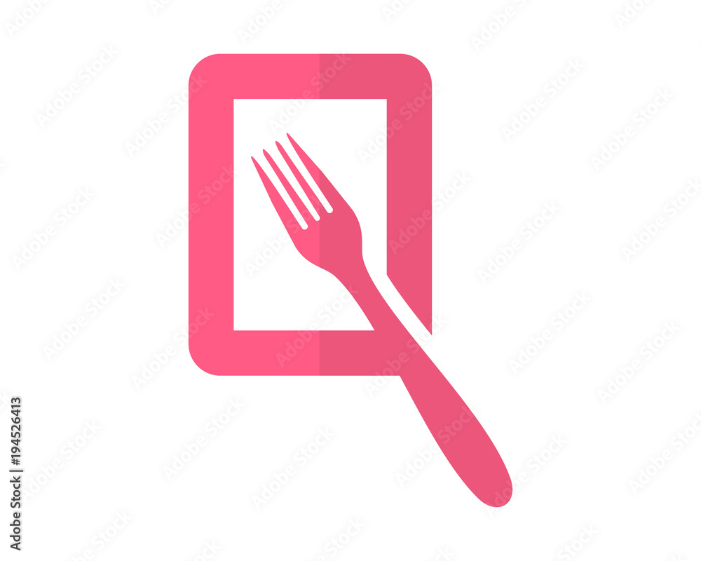 pink fork cutlery silhouette image vector icon pink fork cutlery silhouette image vector icon