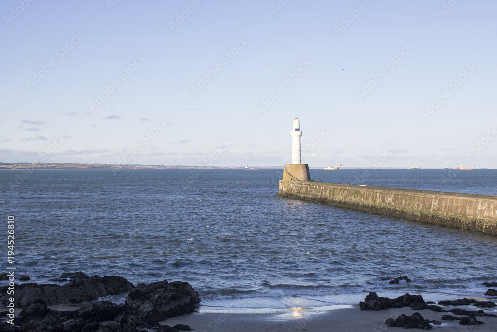 Aberdeen Lighthouse in front of Blue Sky