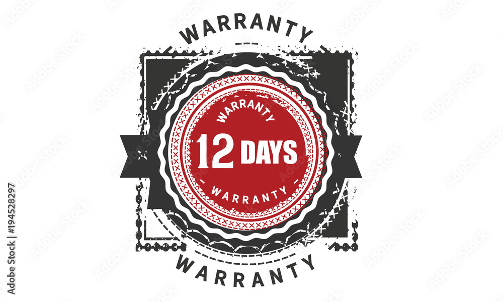 Fototapeta premium 12 days warranty icon vintage rubber stamp guarantee