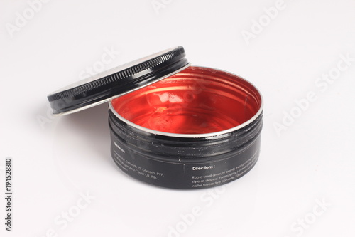 Εκτύπωση καμβά The pomade hair gel in the container isolated on white background