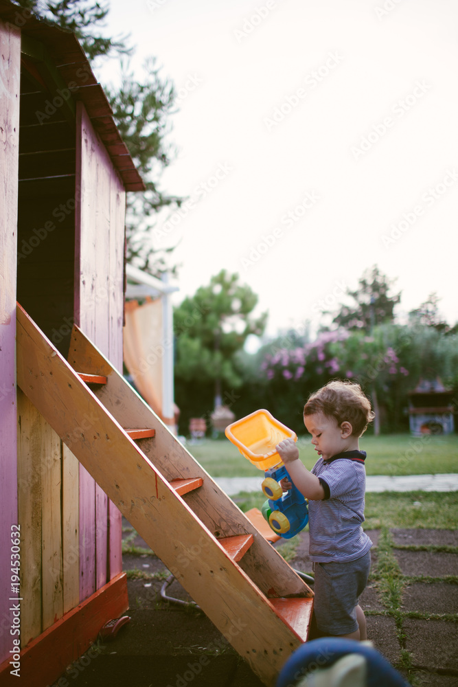 Toddler boy on playground