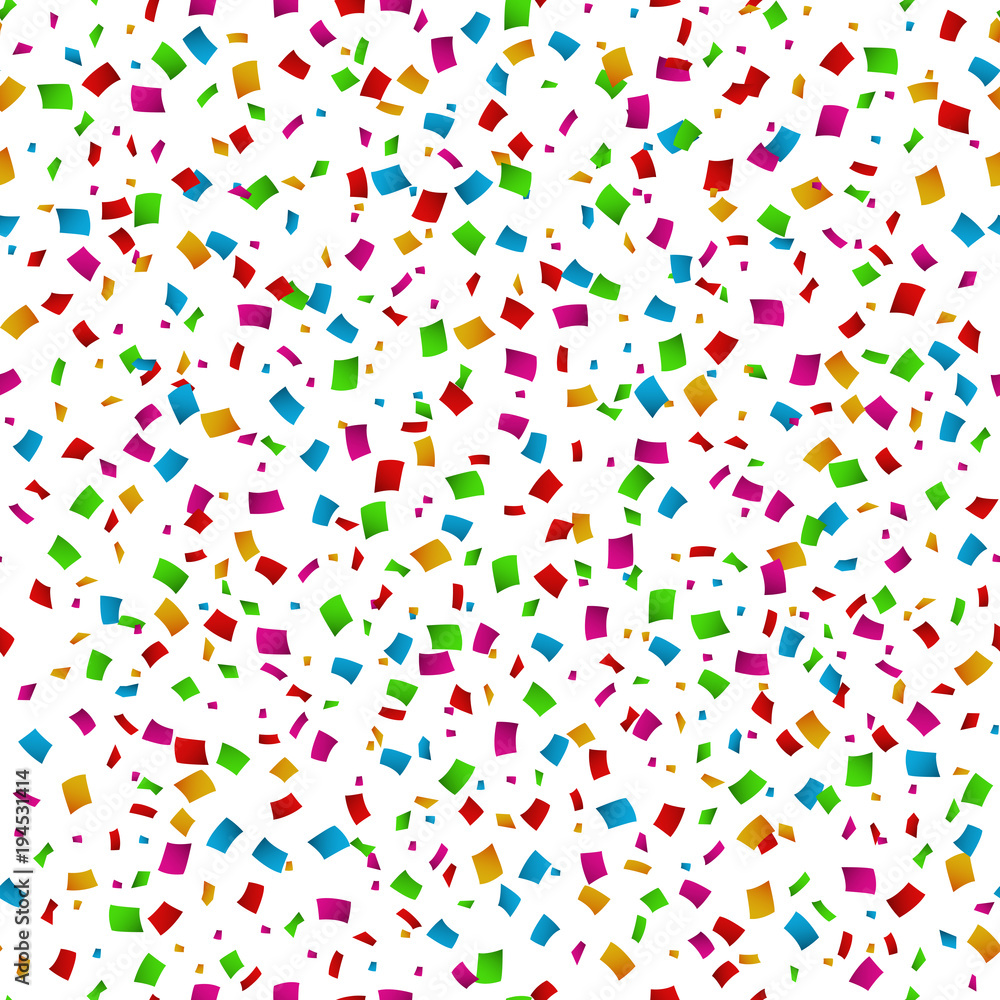 Colorful Confetti Falling On White Background Colorful Confetti Falling On White Background