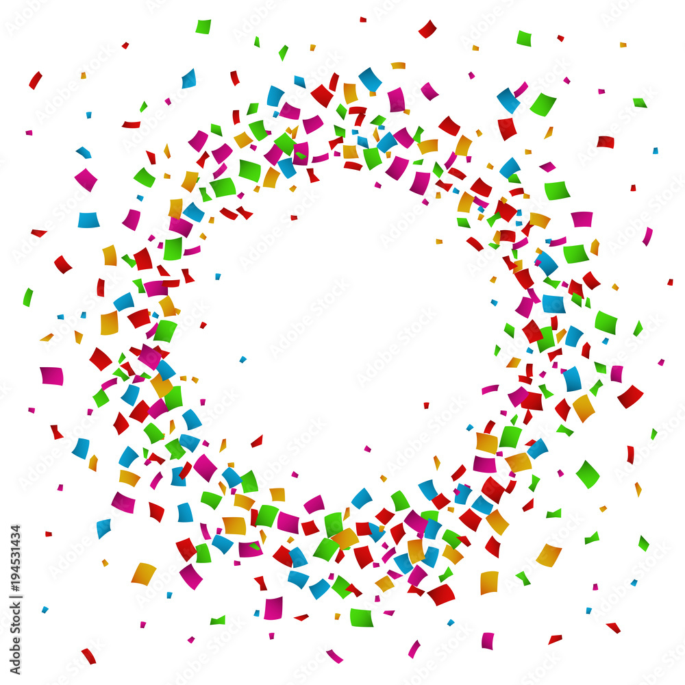 Confetti seamless bright round frame colorful for celebration