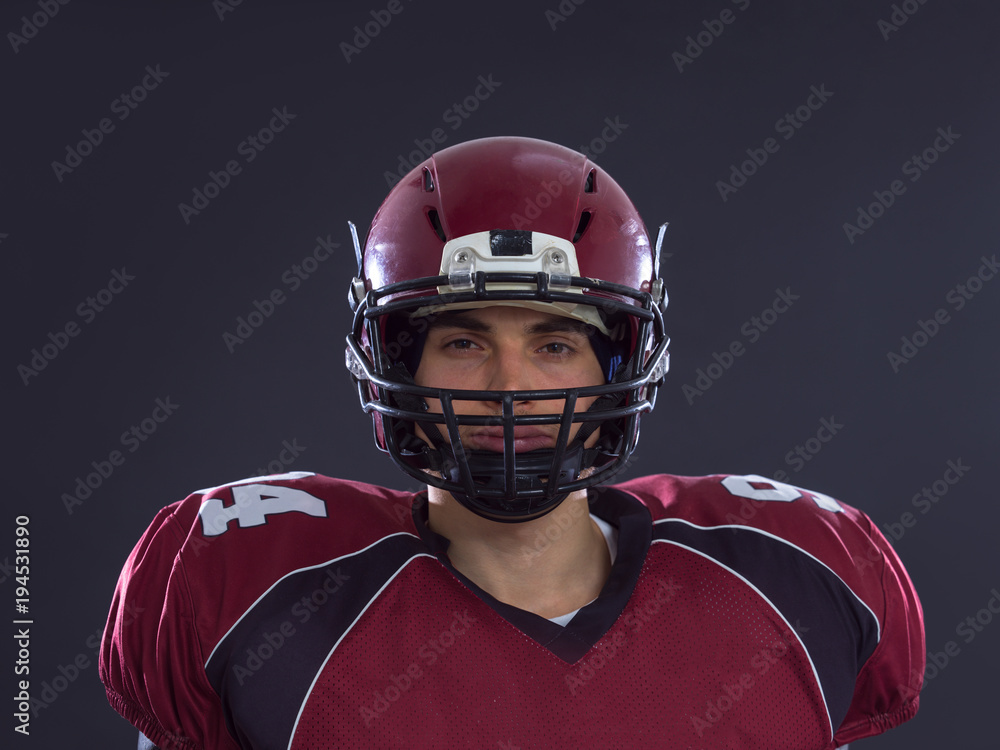 American Football Player isolated on gray American Football Player isolated on gray