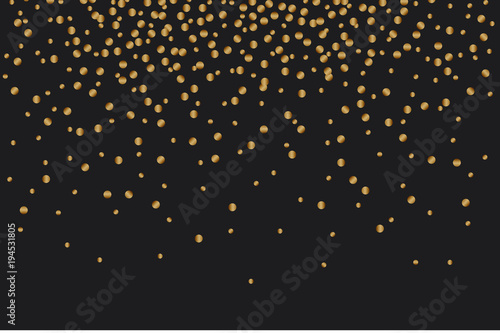 Golden confetti luxury festive on black background