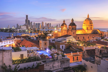 Fototapete Südamerika Cartagena de Indias bei Nacht  © sunsinger