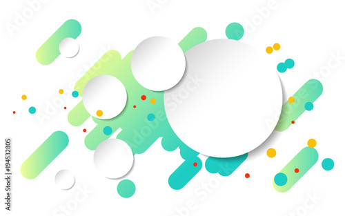 Colorful modern style abstract graphic background with composition from various rounded shapes