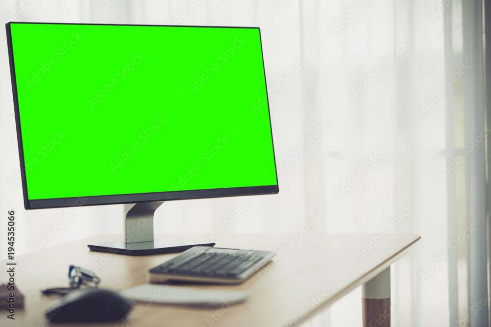 Workspace background with desktop pc and office accessories . Workspace background with desktop pc and office accessories .