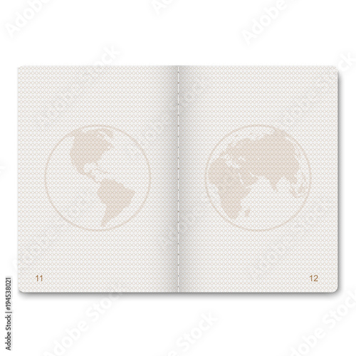 passport blank pages for stamps. empty passport with 