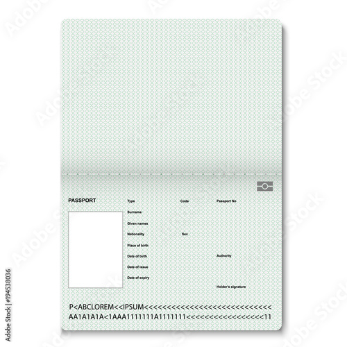 passport blank pages for stamps. empty passport with 