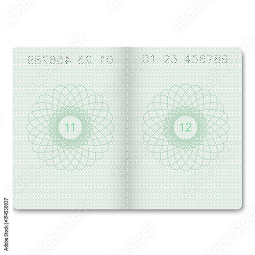 passport blank pages for stamps. empty passport with 