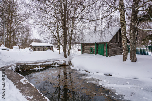 A small pond on the Holy Mother of God in the village of Vyatskoe, Yaroslavl Region, Russia. photo