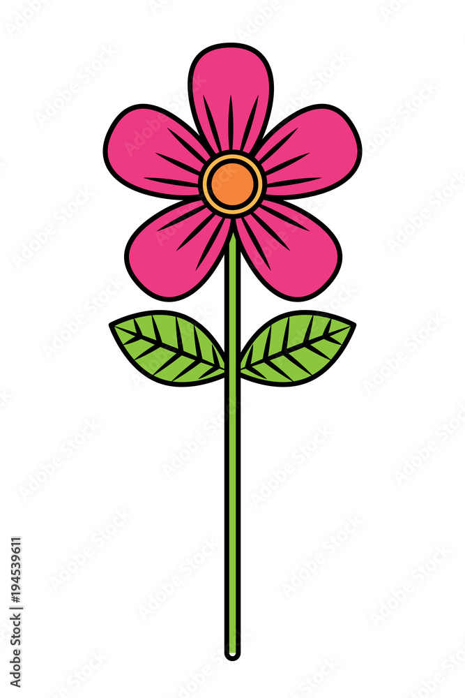 flower stem petals decoration image vector illustration Stock ...