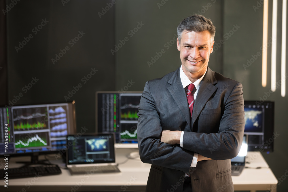 Portrait Of A Male Stock Market Broker Portrait Of A Male Stock Market Broker