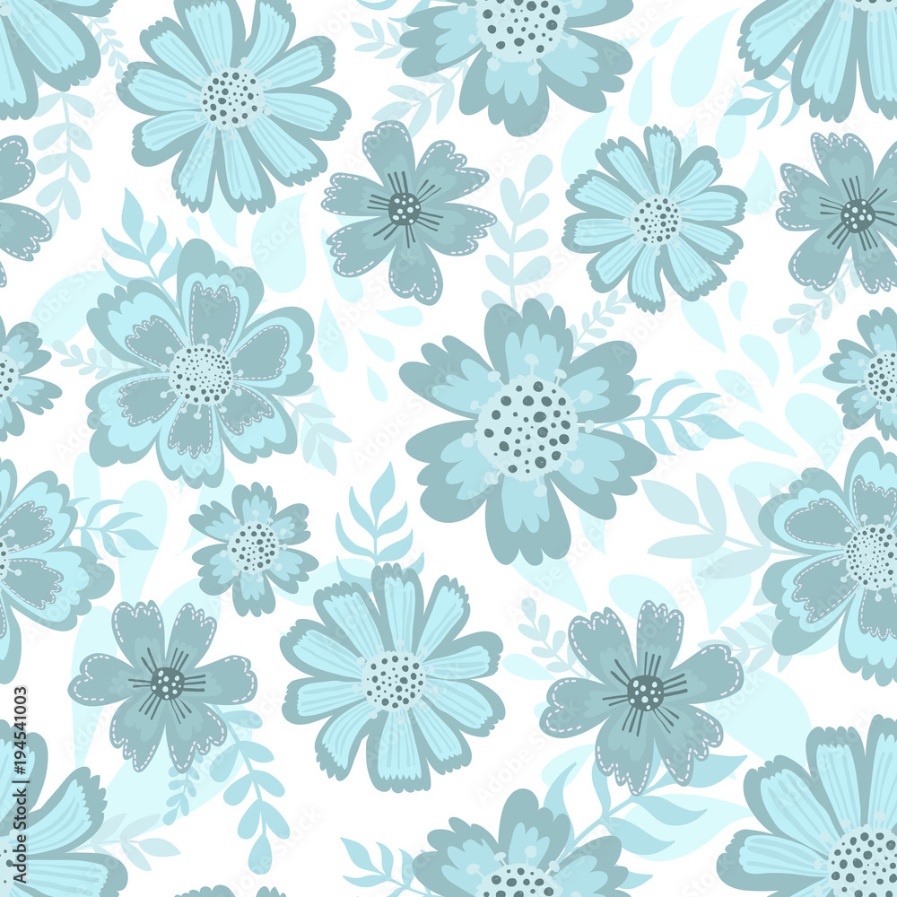 Cute pattern in flower. White background. Ditsy floral background. The elegant the template for fashion prints.