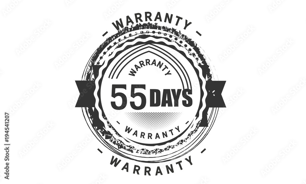 Fototapeta premium 55 days warranty icon vintage rubber stamp guarantee