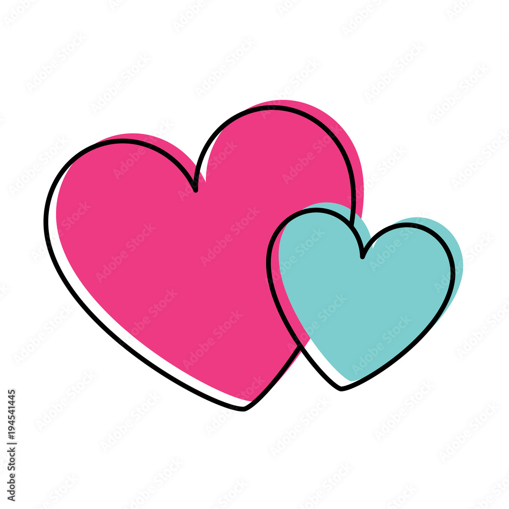 hearts love decoration romance image vector illustration