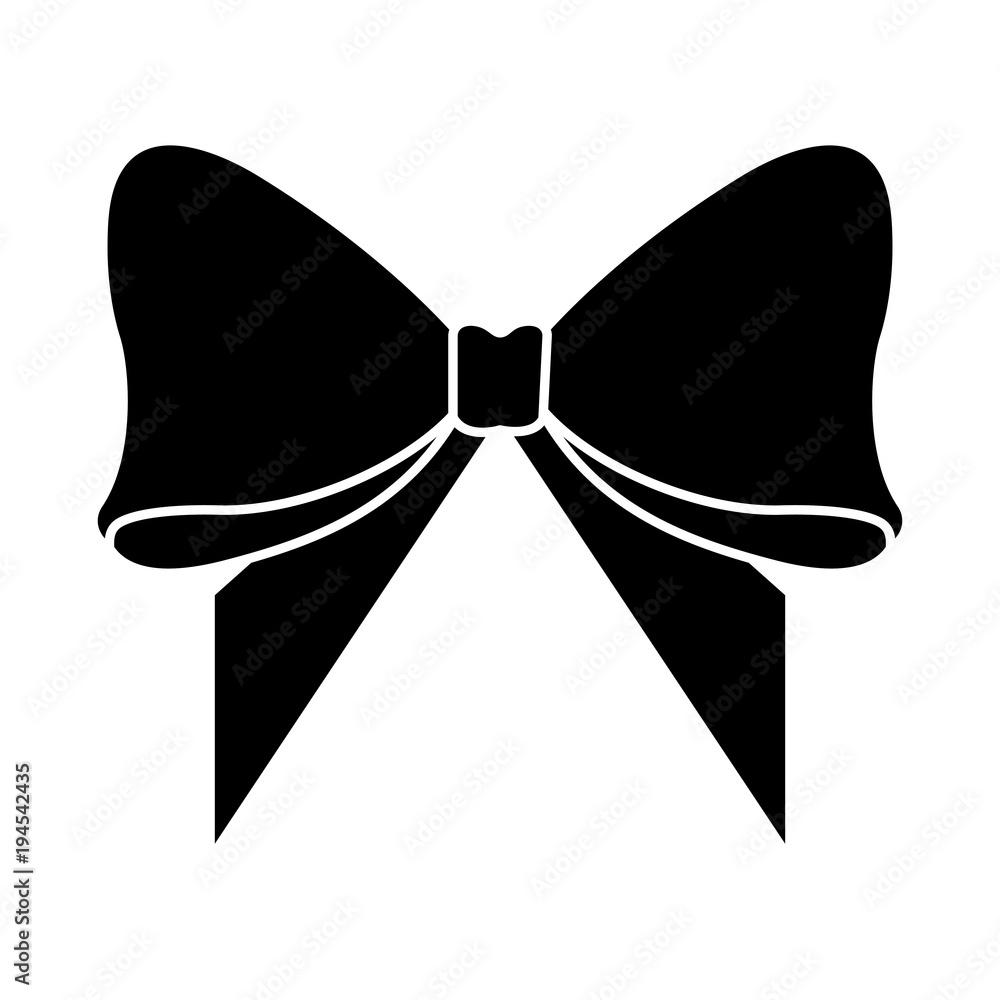 bow ribbon decoration design vector illustration black and white design bow ribbon decoration design vector illustration black and white design