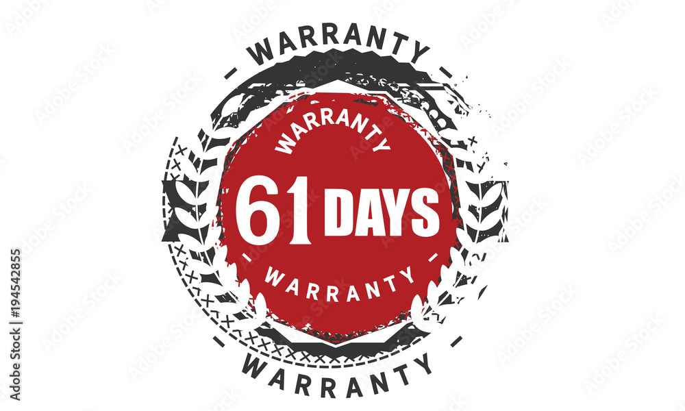 Fototapeta premium 61 days warranty icon vintage rubber stamp guarantee