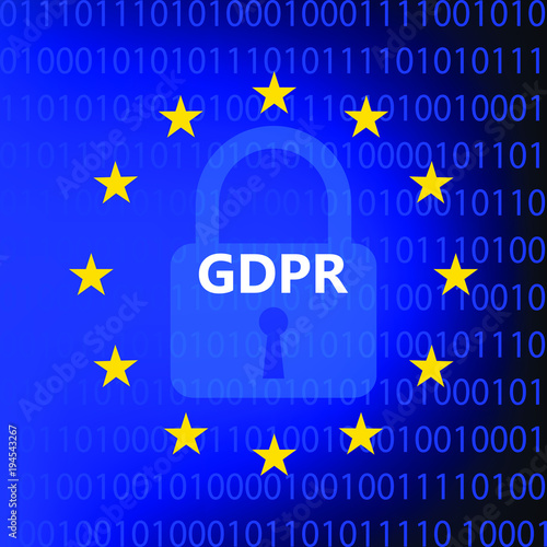 GDPR - General data protection regulation. Updated rules of personal data processing. Sign or symbol vector illustration
