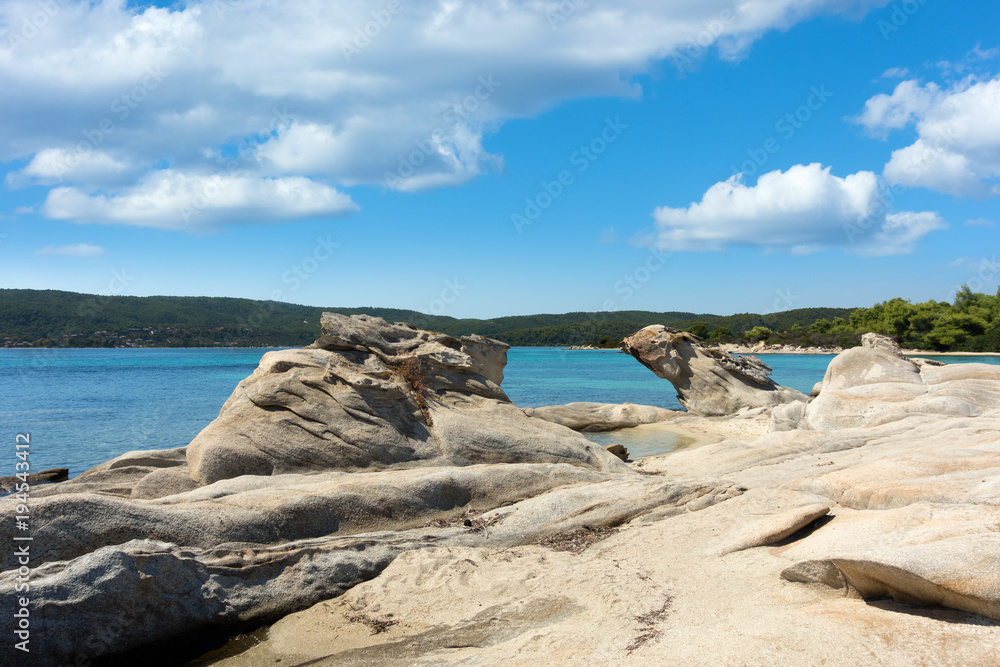 Amazing scenery by the sea in Diaporos island, Sithonia, Chalkidiki, Greece