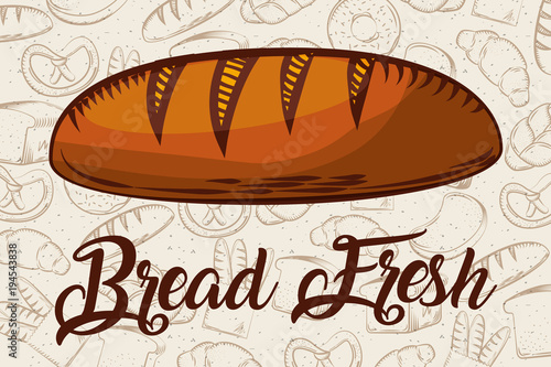 bread fresh whole bakery background vector illustration