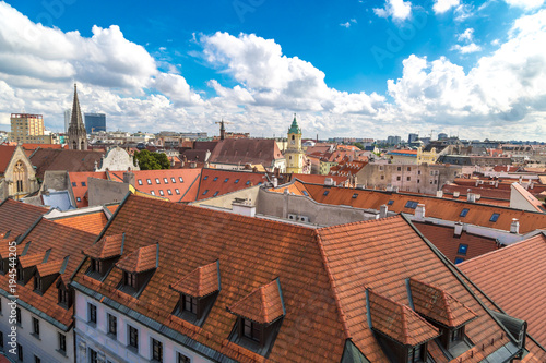 Photography Panoramic Cityscape View of Old Town in Bratislava