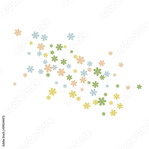 Delicate Floral Pattern with Simple Small Flowers for Greeting Card or Poster. Naive Daisy Flowers in Primitive Style. Vector Background for Spring or Summer Design.
