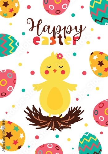 Easter gift card in flat design