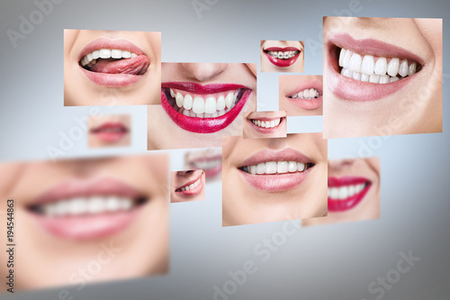 Collage of healthy smiling people.