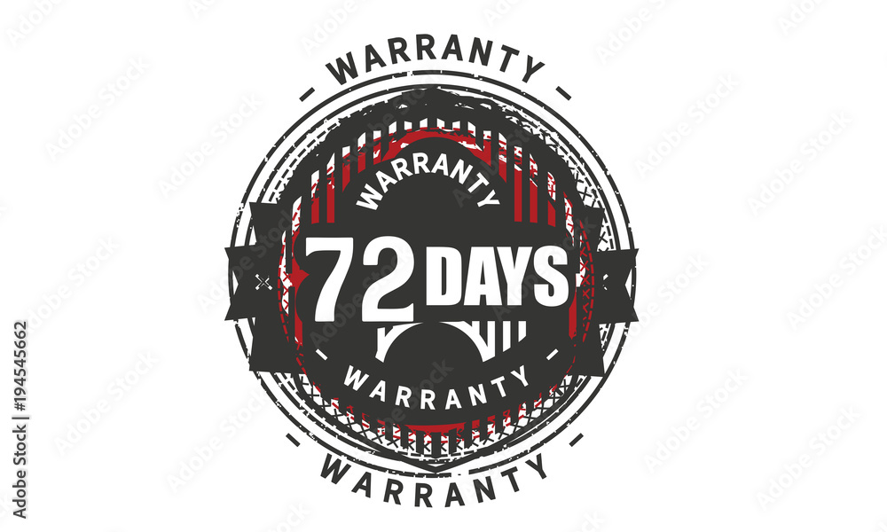 Fototapeta premium 72 days warranty icon vintage rubber stamp guarantee
