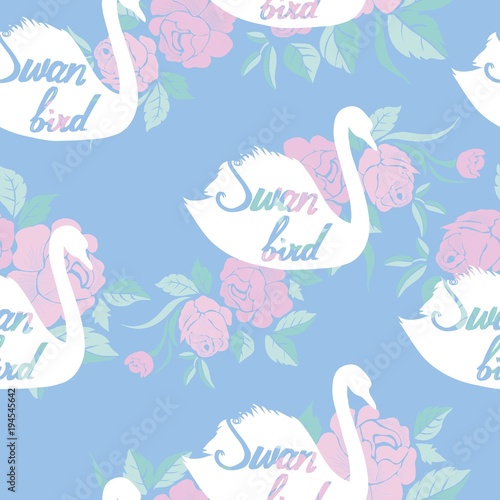 Swan lake seamless pattern - pink