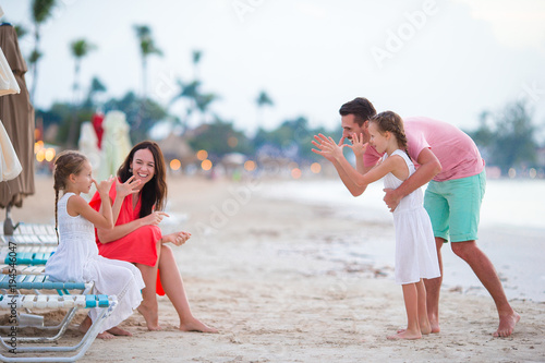 Photography Family on beach vacation having fun