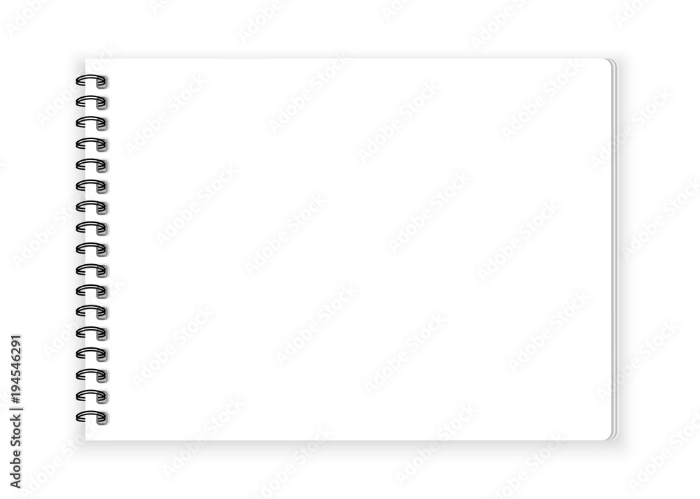 Spiral notebook paper on white background vector Stock Vector | Adobe Stock