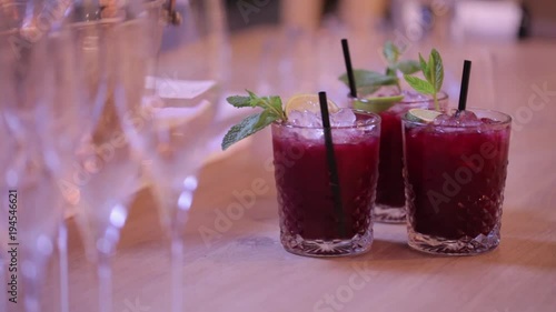 Cocktail, bartender preparing