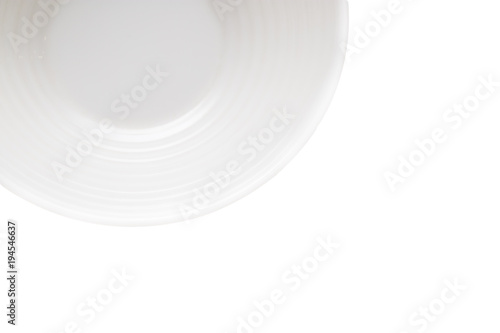 White plate for food on a white background
