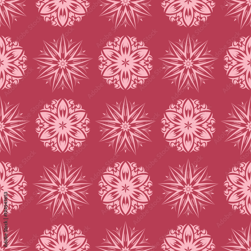 Floral seamless pattern on red background Floral seamless pattern on red background