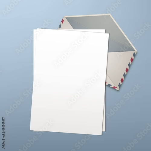Blank paper letter with envelope