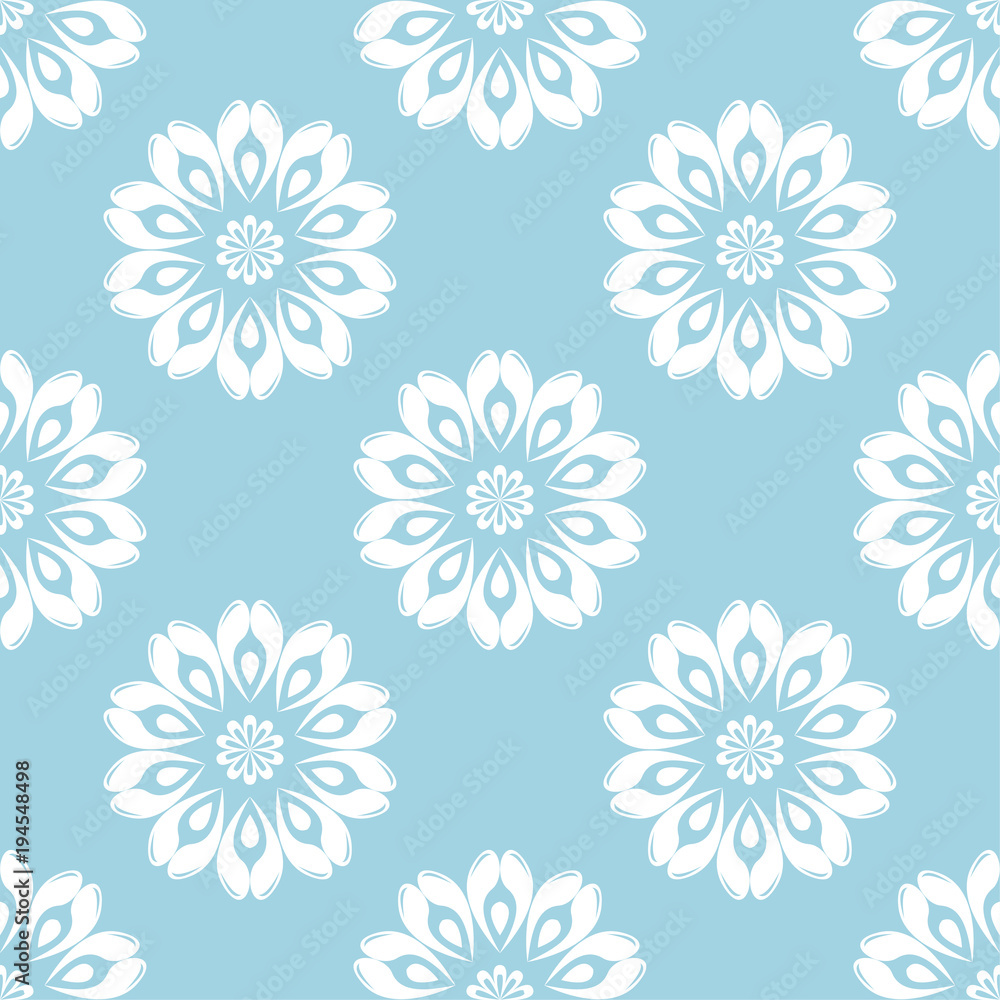 Blue and white floral seamless pattern Blue and white floral seamless pattern