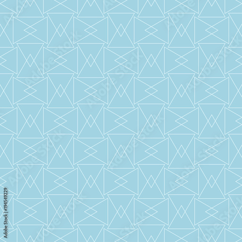 Light blue geometric ornament. Seamless pattern