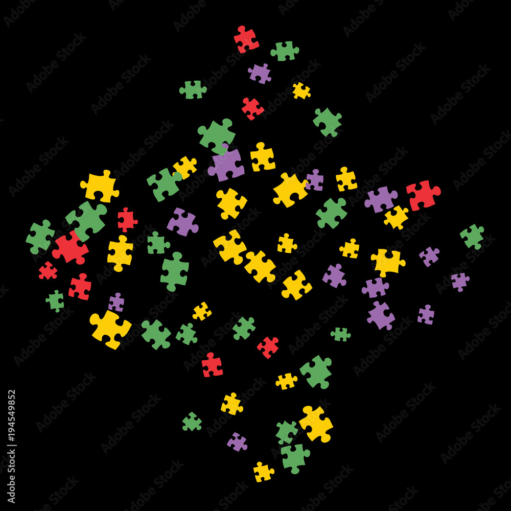 Confetti Background Pattern. Puzzle pieces and big ideas design, vector illustration graphic