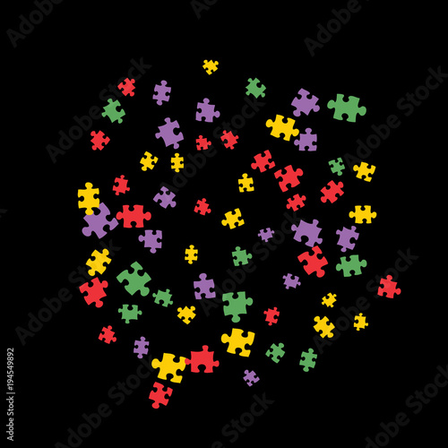 Confetti Background Pattern. Puzzle pieces and big ideas design, vector illustration graphic